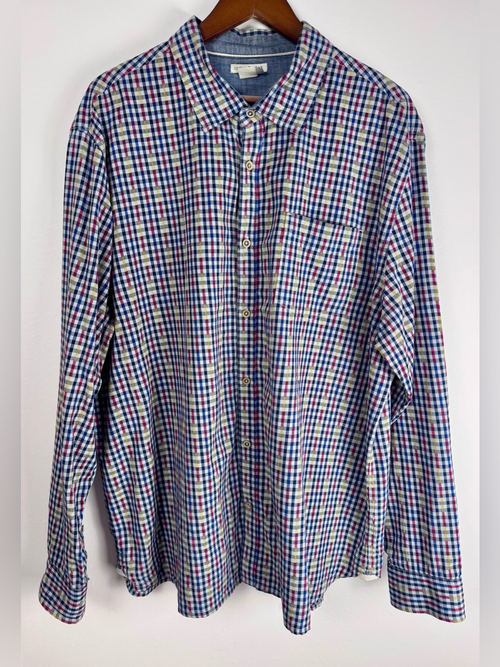 Carbon2Cobalt Men’s XL Multicolor Plaid Cotton Button Down Shirt